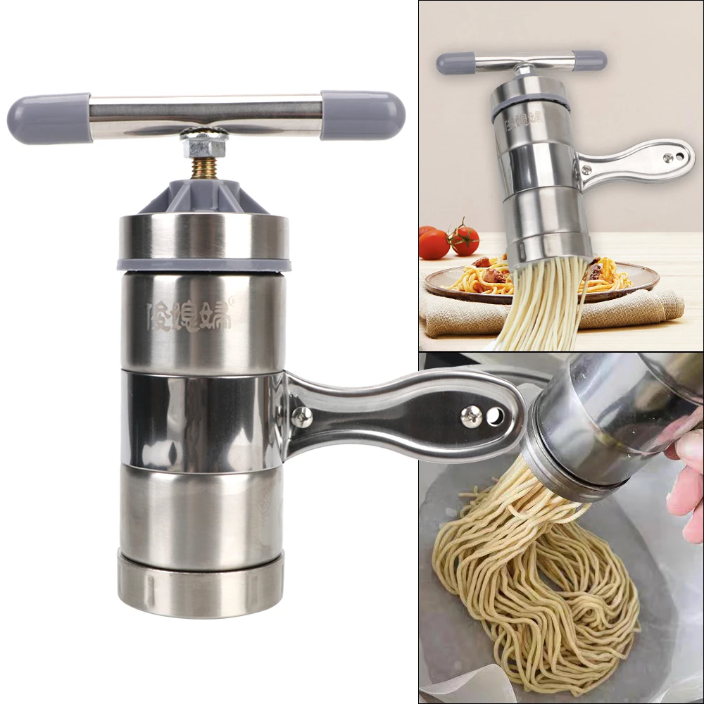 Prasa do Spaghetti ze stali nierdzewnej maszyna do robienia makaronu ręczna urządzenie do gotowania makaronu sokowirówka do owoców z 5 wielofunkcyjnymi formami do prasowania 6 Prasa do Spaghetti ze stali nierdzewnej maszyna do robienia makaronu ręczna urządzenie do gotowania makaronu sokowirówka do owoców z 5 wielofunkcyjnymi formami do prasowania - Image 6