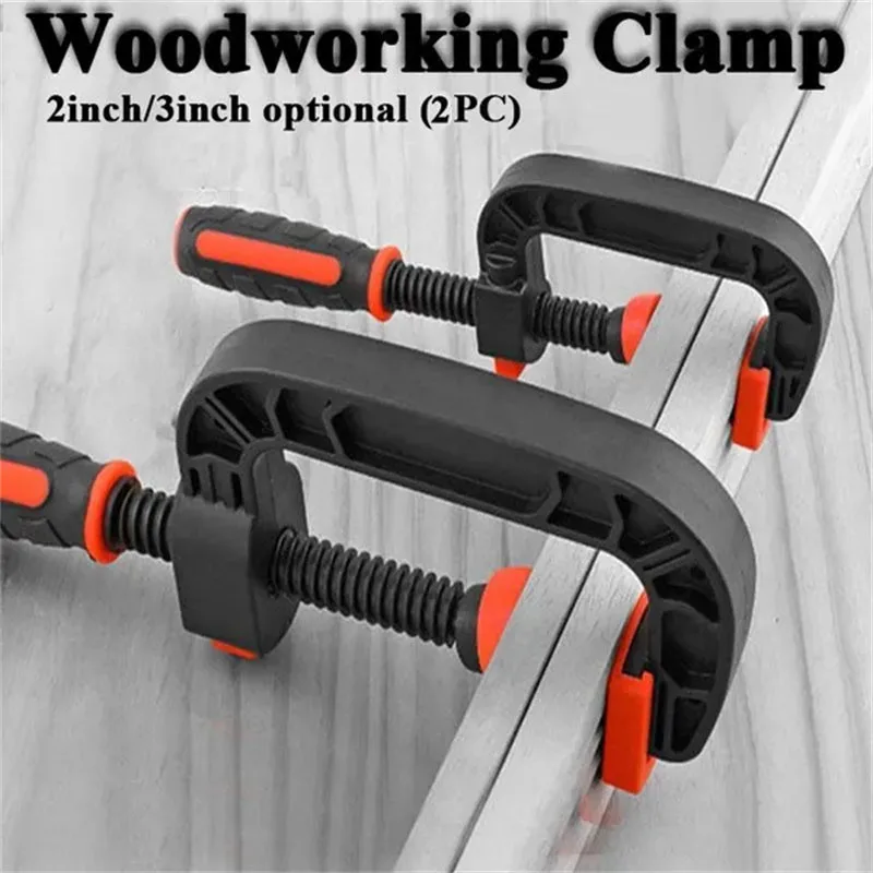 

2pcs Woodworking Spring Clamps With Powerful Clamping Force Reinforced Plastic Nylon Clamps Jaw Opening Clamps For Gluing Crafts