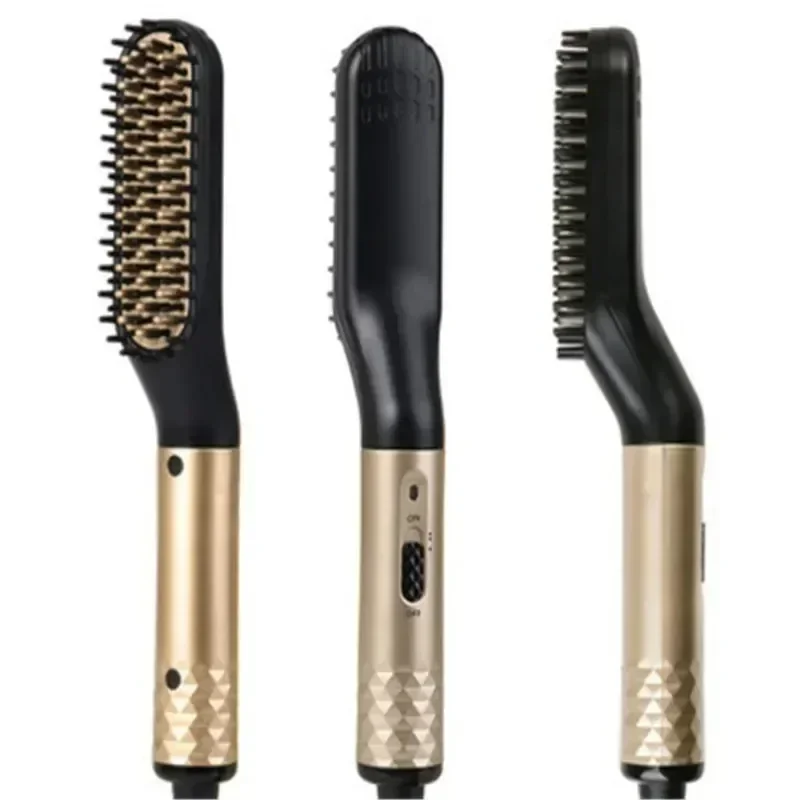 Man Hair Comb Brush Beard Straightener Multifunctional Hair Straightening Comb Curler Fast Heating Styling Tools