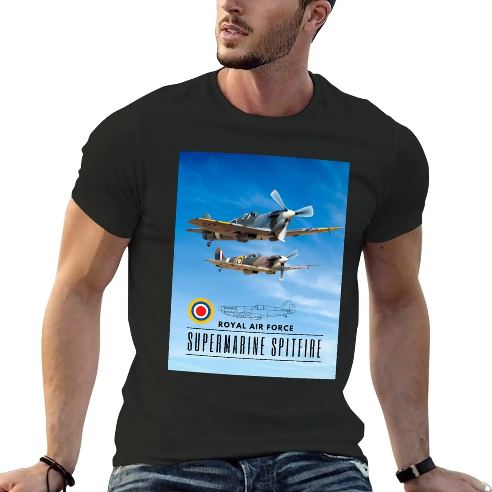 

Supermarine Spitfire Fighter Plane T-Shirt summer tops customizeds boys animal print shirt mens plain t shirts