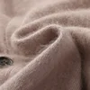 2023 Autumn Winter New Cardigan Men's V-Neck Top 100% Mink Cashmere Knitted Sweater Casual Loose Large Long Sleeved shirt Jacket 6