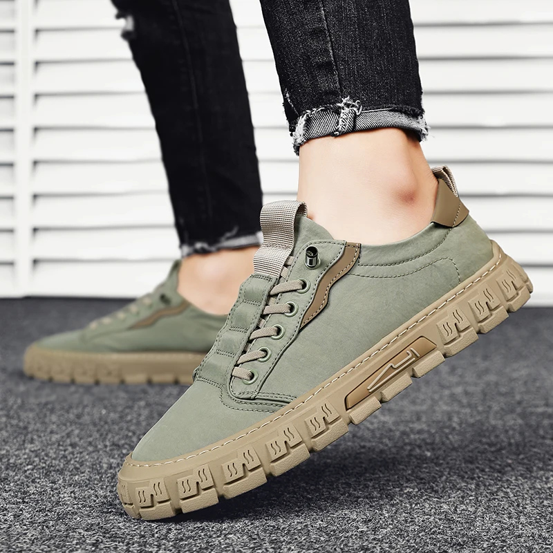 

Повседневные мужские кроссовки со шнуровкой, новые летние дышащие износостойкие мужские спортивные туфли, модная искусственная обувь на плоской подошве