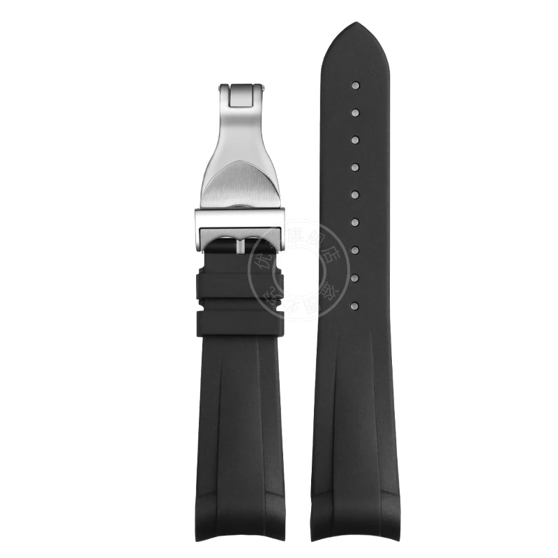 Arc Interface Natural Rubber Silicone 22mm Sports Watchband - Blue, Green, Black