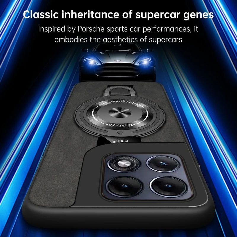 Luxury Magnetic Rotating Stand PU Leather Shockproof Phone Case