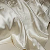 4Pcs Champagne Silk Damask Jacquard Egyptian Cotton Patchwork Luxury Bedding Set Duvet Cover Flat/Fitted Bed Sheet Pillowcases 6