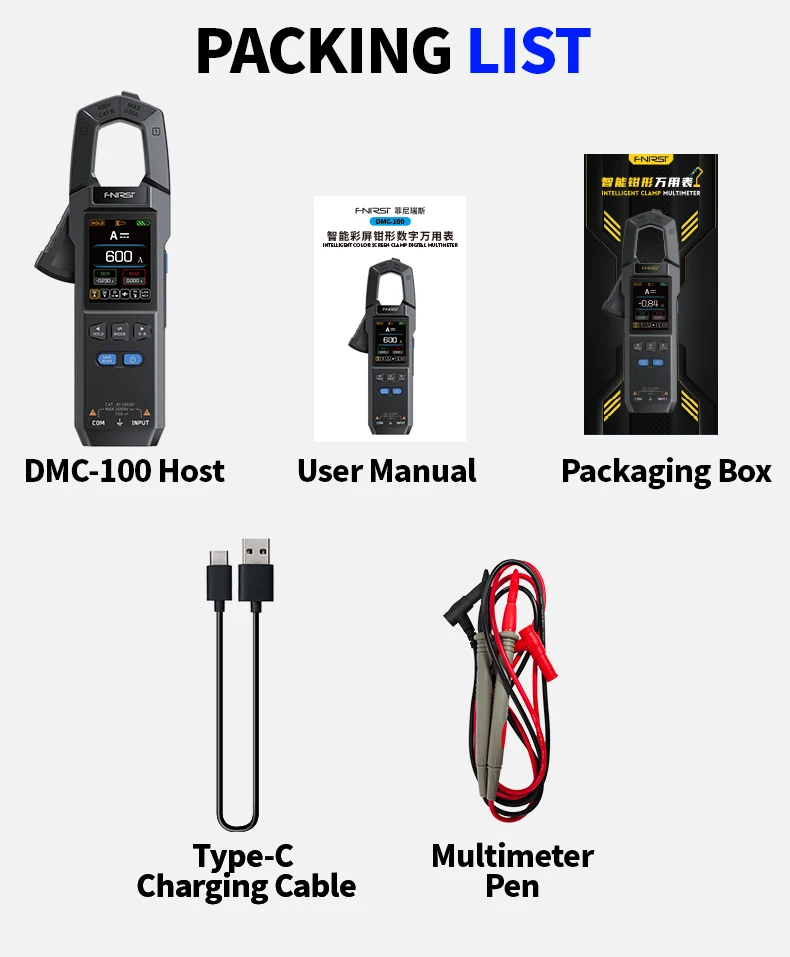 DC AC Clamp Seter 10000 Count Digital Multimeter 600A Current Clamp Tester NCV M
