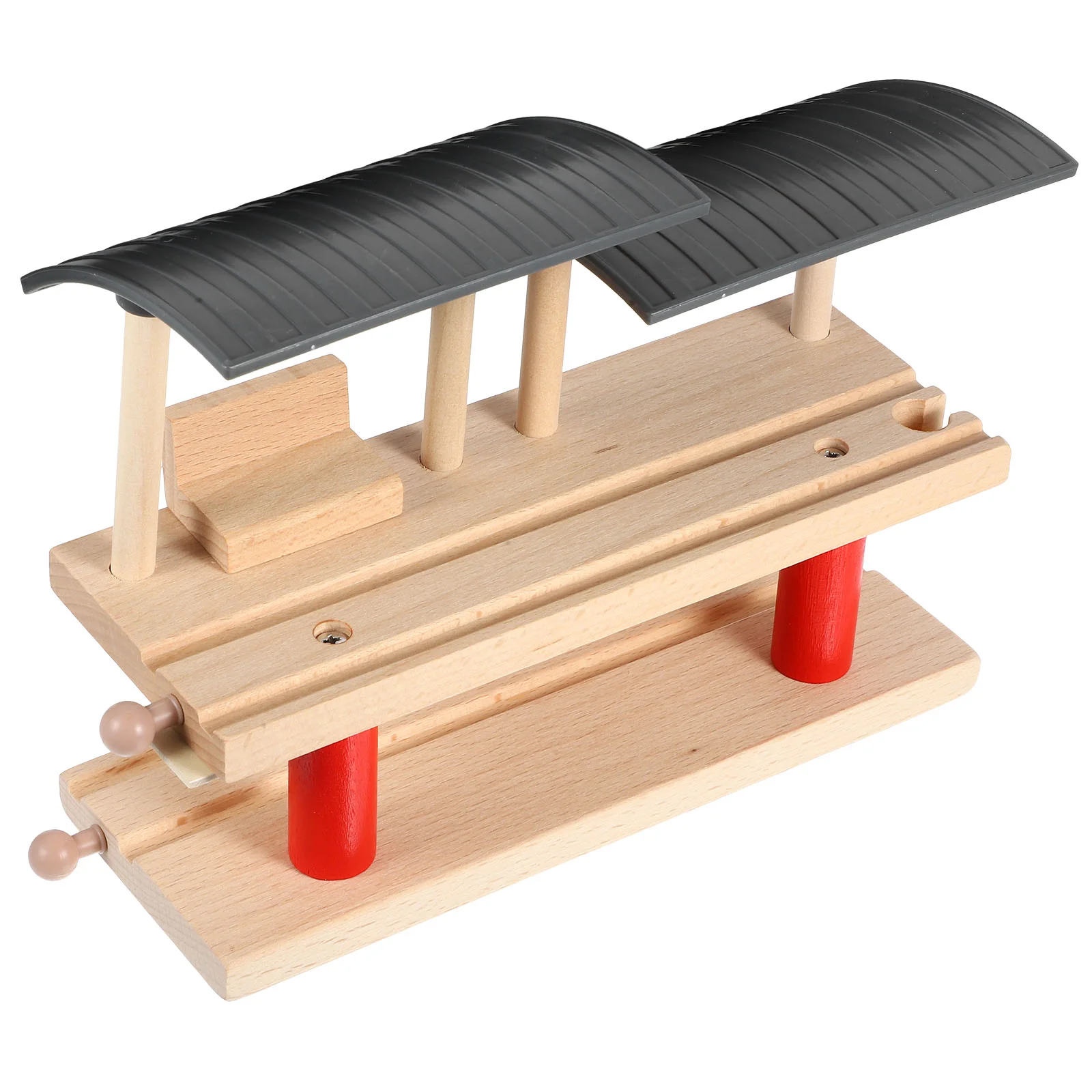 1Pc Wooden Station Platform Toy Wooden Railway Station Platform Simulation Model Railway