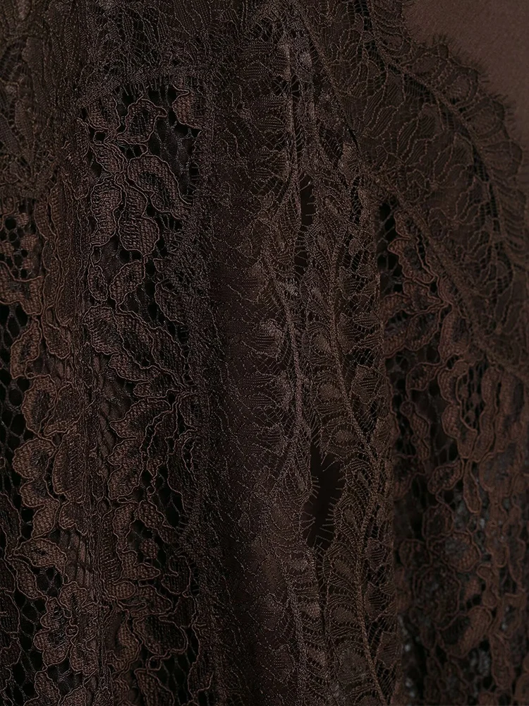 New Women's Satin Lace Midi Skirt Elegant Luxury Lace Hem Skirt Spring Autumn Fashion Party Wear Fashion Ladies Slim Fit Skirt