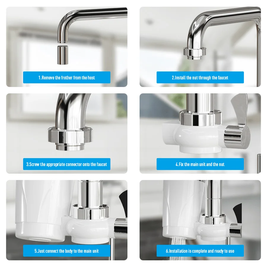 Tap Water Filter For Sink Faucet Installed Kitchen Processor Dechlorinates Removes Lead Odors With 1 Cartridge White