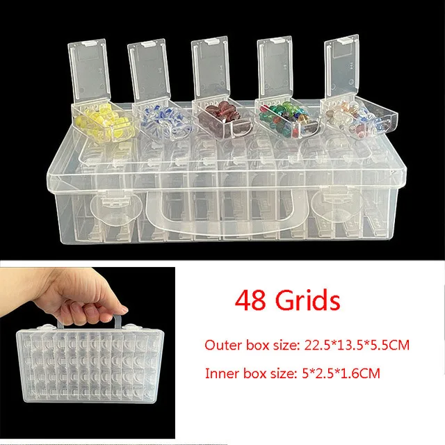 50/78/42 Grids Box Elizabeth Ward Bead Storage Portable Container  Transparent