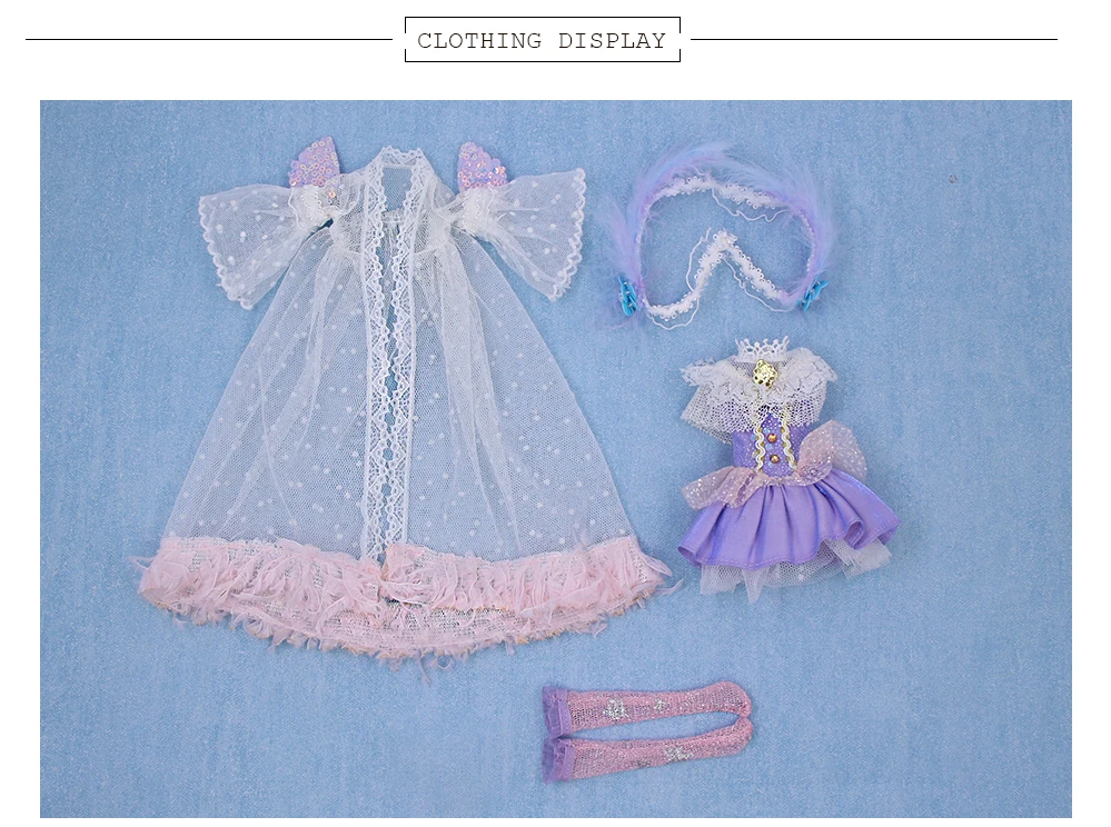 Neo Blythe Doll Classic Net Dress with Headband & Stockings 5