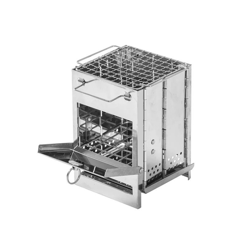 

Stove Portable Folding Camping Equipment Burning Fire Table Stainless Steel Boiling Water Stove Barbecue Grill Chauffer