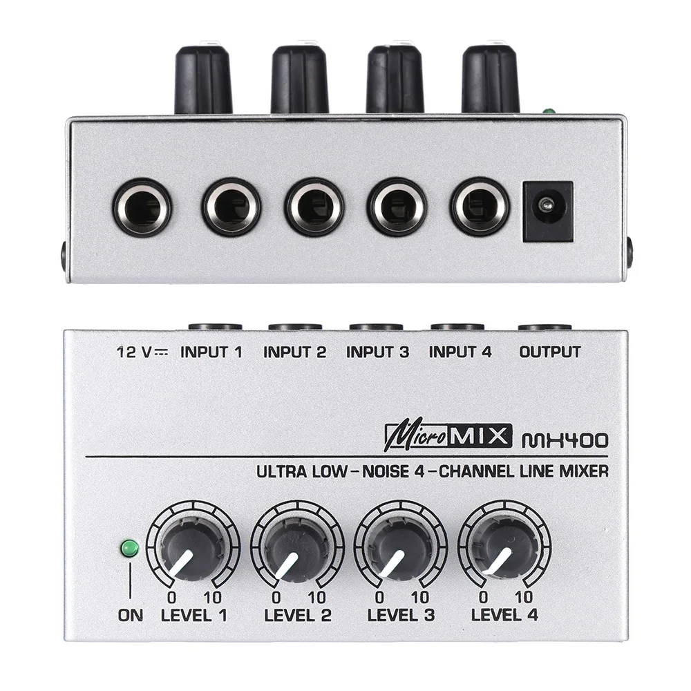 MX400 Audio Mixer Ultra Compact Sound Low Noise With Power