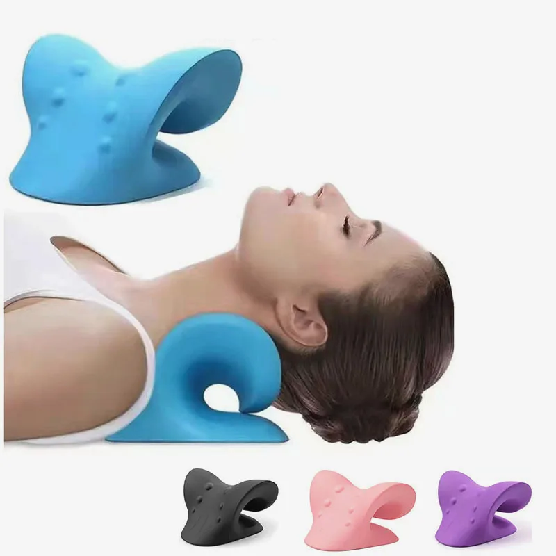 Massage Pillow Neck Shoulder Cervical Chiropractic Traction Device Head Back Relaxer Pain Relief Body Massager cervical massage pad neck stretcher cervical massager