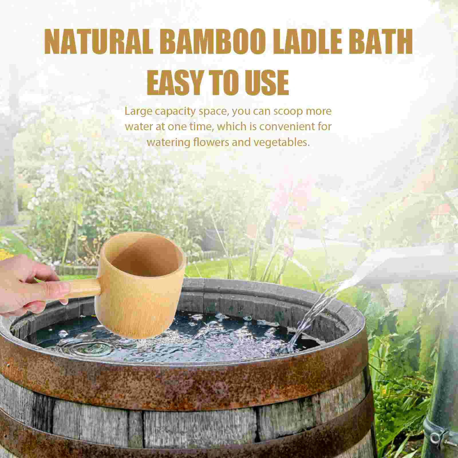 Bamboo Water Ladle Japanese Style Ladel Kitchen Utensils Bamnoo Scoop Serving Spoon Ladles Soup