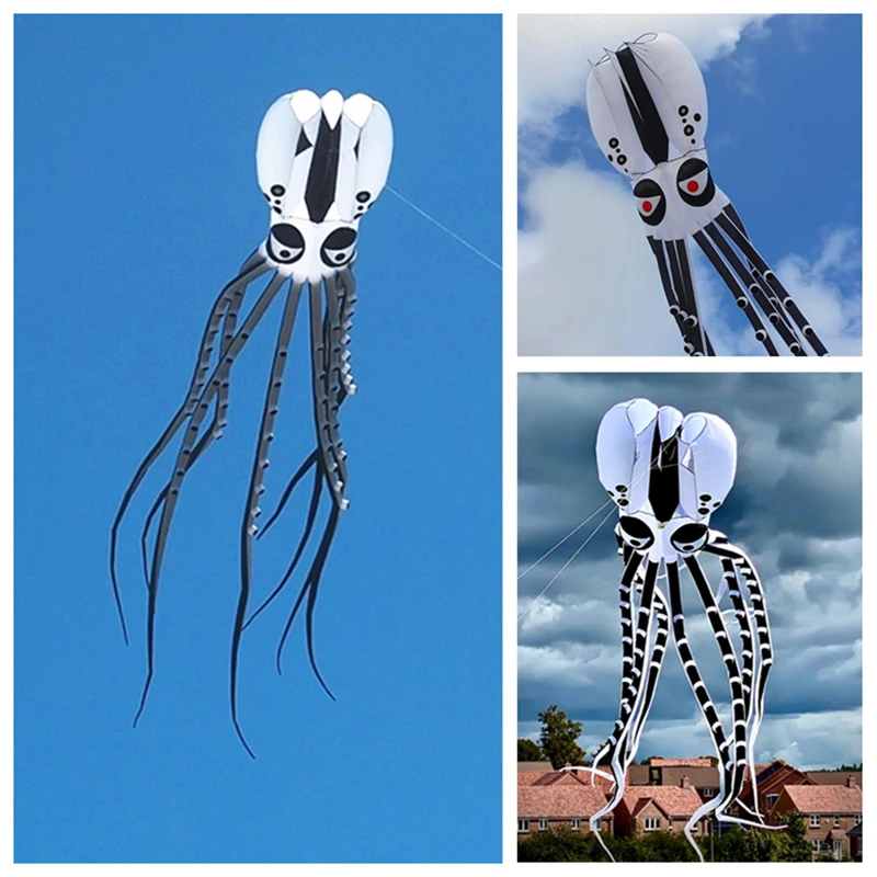 

free shipping 20m large octopus kite show soft kite flying nylon kites for adults professional kites kite traction steering kite