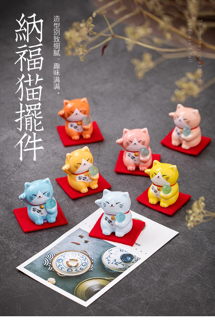 1Pc Lucky Cat Figurine Japan Cartoon Manek Neko Animal Model Miniatures  Home Car Hotel Restaurant Decor Desktop Ornament New - AliExpress