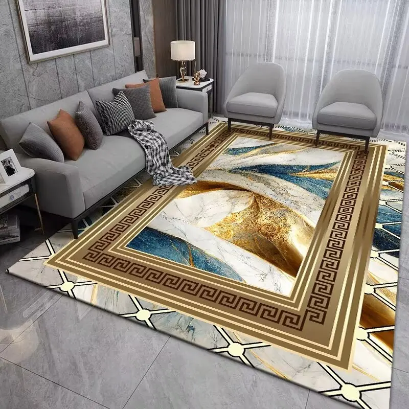 Nordic Black Gold Carpets Living Room Marble Sofa Large Area Rug Entrance Non-slip Door Mat Kitchen Hallway Balcony Decor Rugs 3