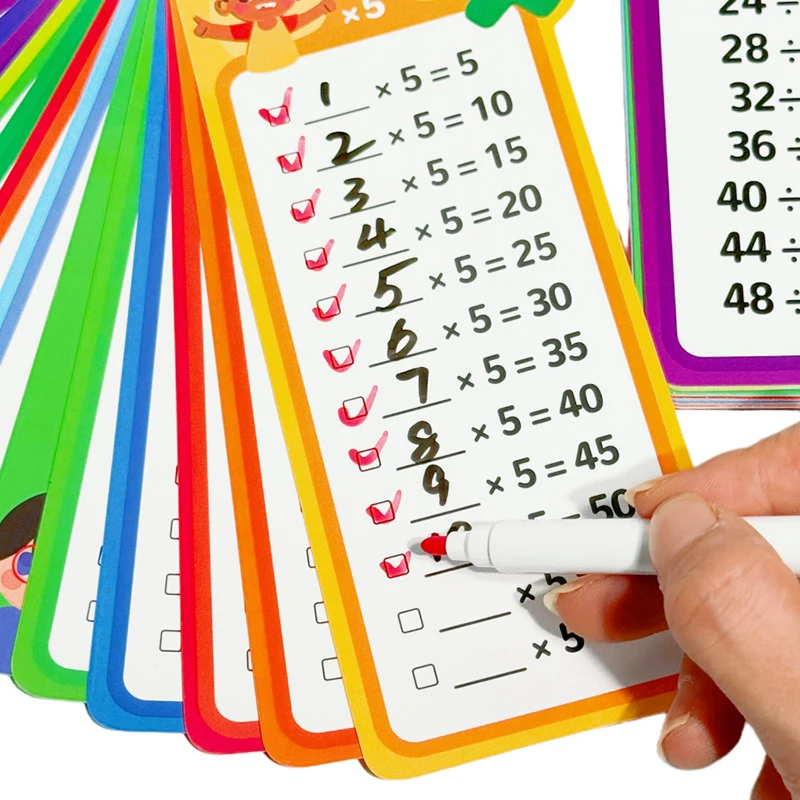 0-12 Times Table Cards, Multiplication Charts, Self Check Math Learning Tool, Montessori Mathematical Training, Teaching Aids 2