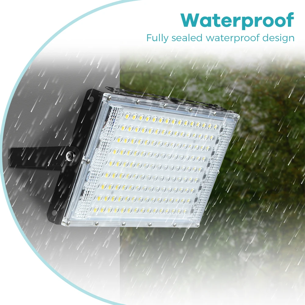 200W LED 투광 조명 야외 가로등 220V 슈퍼 밝은 외부 벽 조명 안뜰 복도 정원 조경 조명