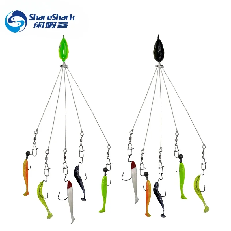 Kit 5 bras Alabama umbrella rig pêche mer - Leurres nageurs bars stripers accessoires