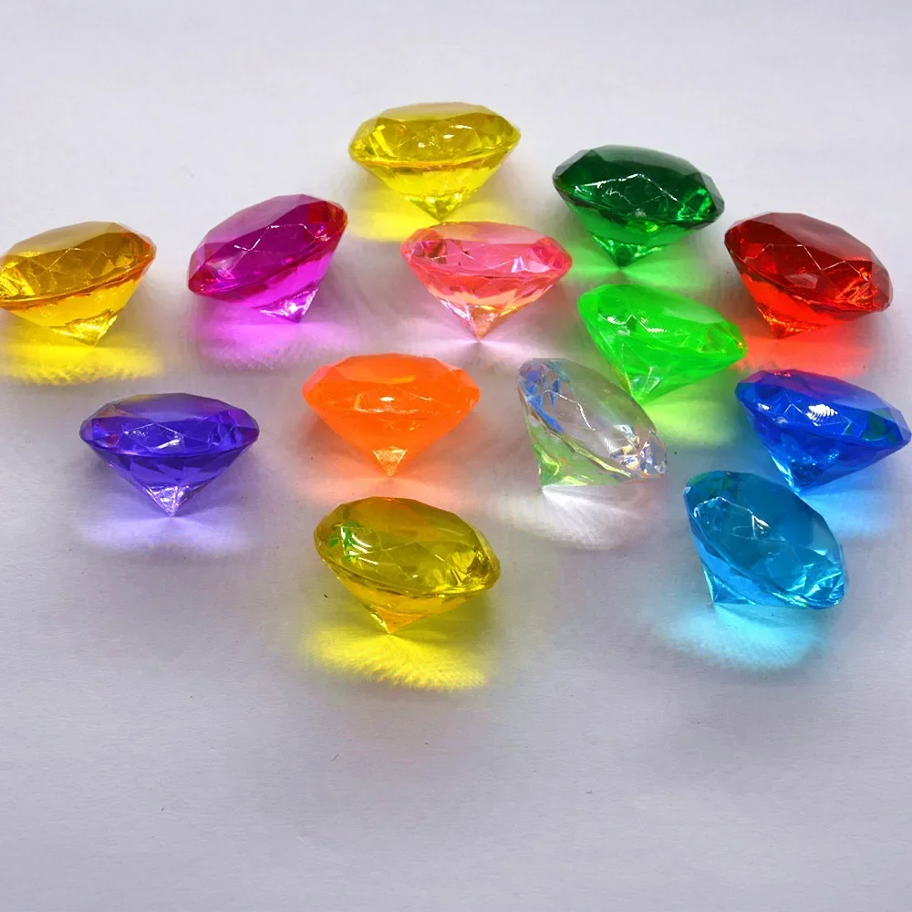 20pcs Plastic Diamond Home Decor Party Ornament DIY Art Centerpiece Craft Clear Gems Pirate Props Cosplay Wedding Birthday Party Toys Gem Toys Diy Handmade Gift