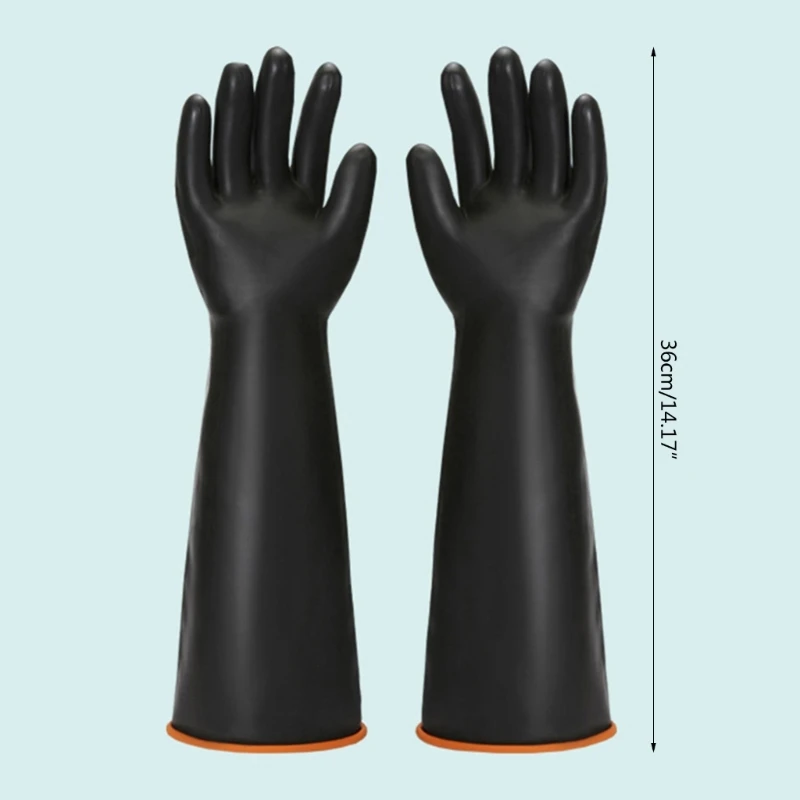 Upgraded Industrial Rubber Gloves Resist Strong Acid Alkali & Oil Washing Gloves F1FB 6