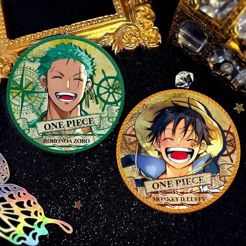 One Piece Luffy Zoro Double Flash Metal Badge Student Clothes