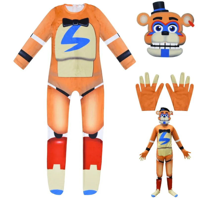 Horrible Halloween Costume for Kids Five Nights Freddyed Jumpsuit