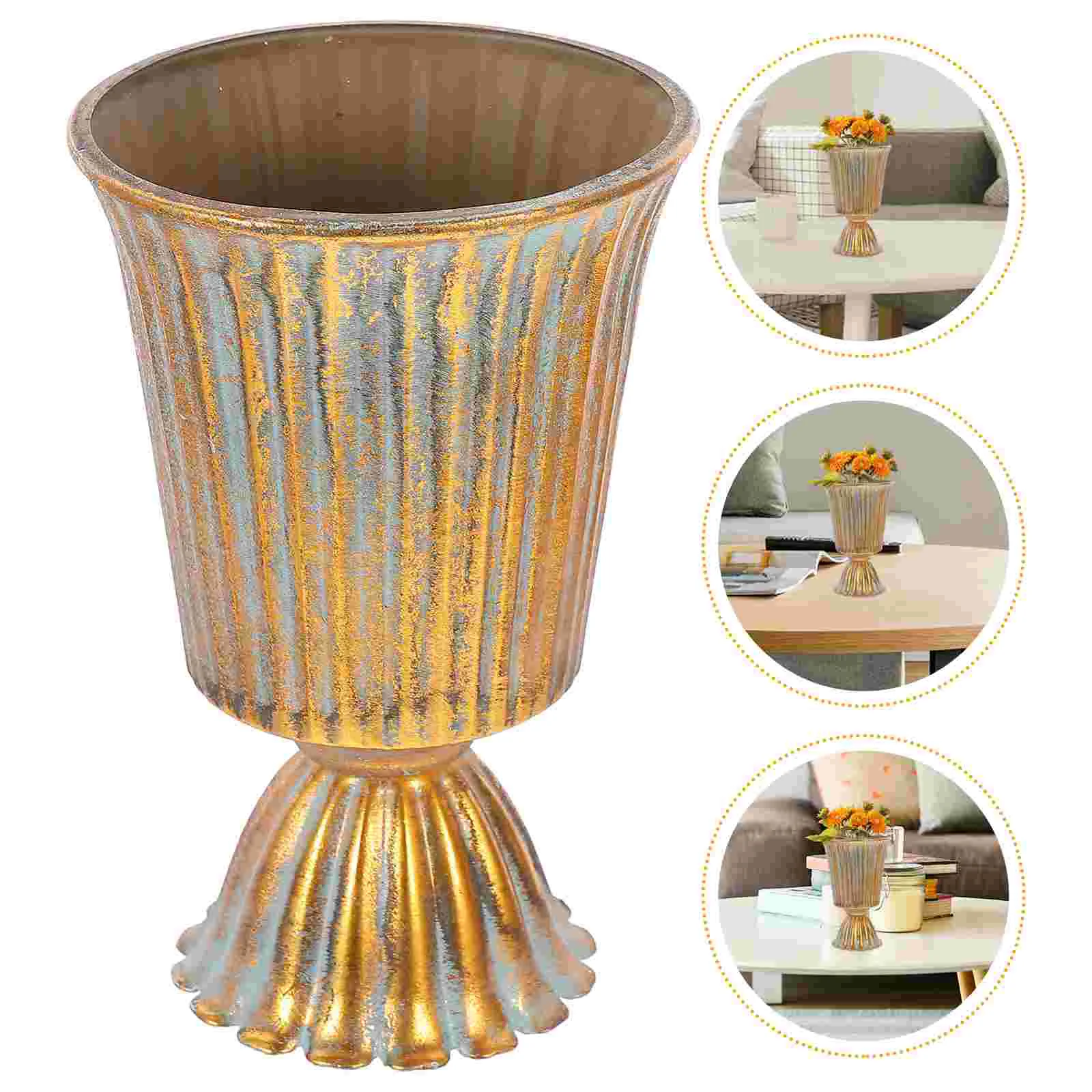 

Safe Retro Iron Drum Iron Planting Barrel Planter Bucket Flower Bucket for Garden Home Store