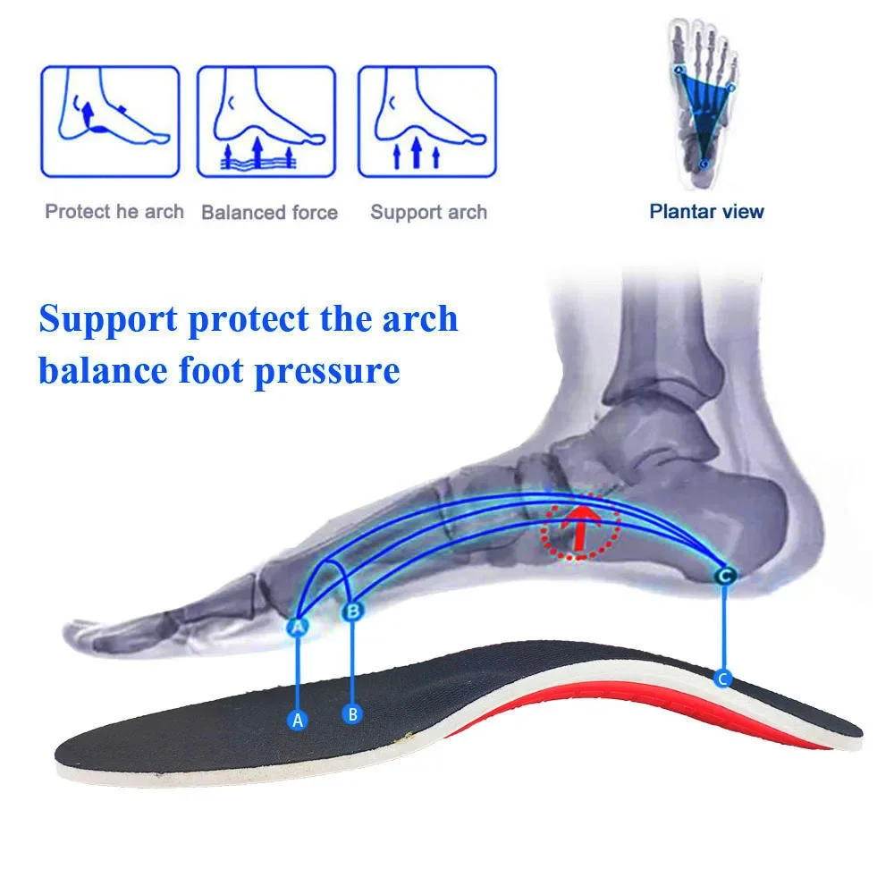 Orthopedic Insoles, 1pair Arch Flatfoot Ease Pressure Breathable Running Cushion, Cuttable Shoe Accessories