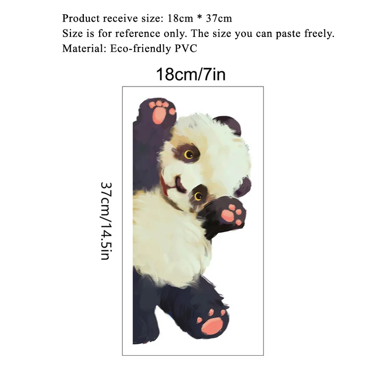 Frecher Panda Elektrostatischer Wandaufkleber Glasfenster-Dekoration Heimdekoration Schaufenster-Türaufkleber Ohne Klebstoff Tapete – Detail 1