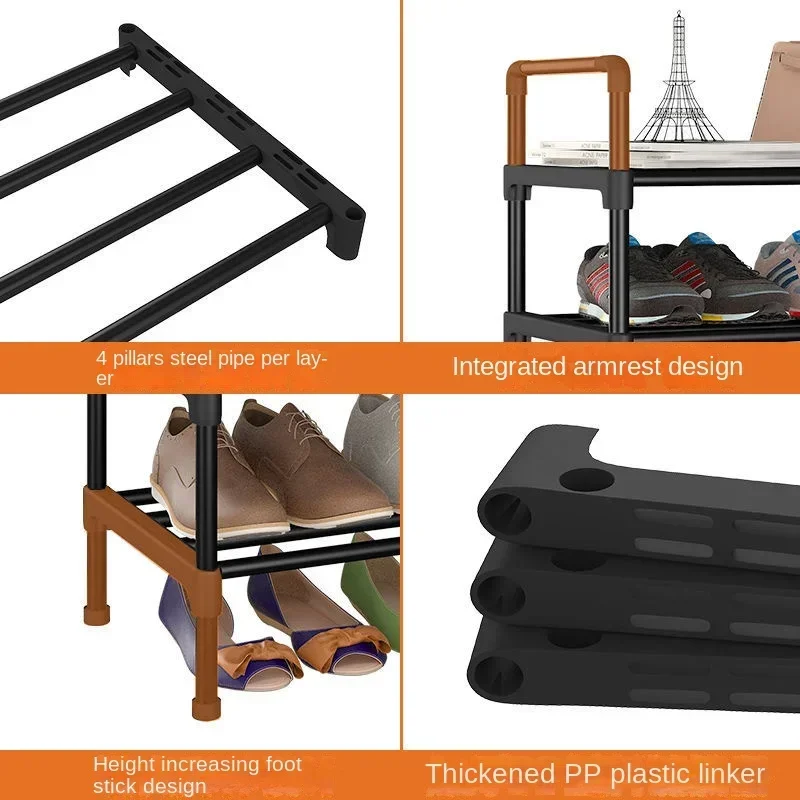 Shoe Rack Simple Metal Shoe Shelf Footwear Rack Living Room Space Saving Organizer Stand