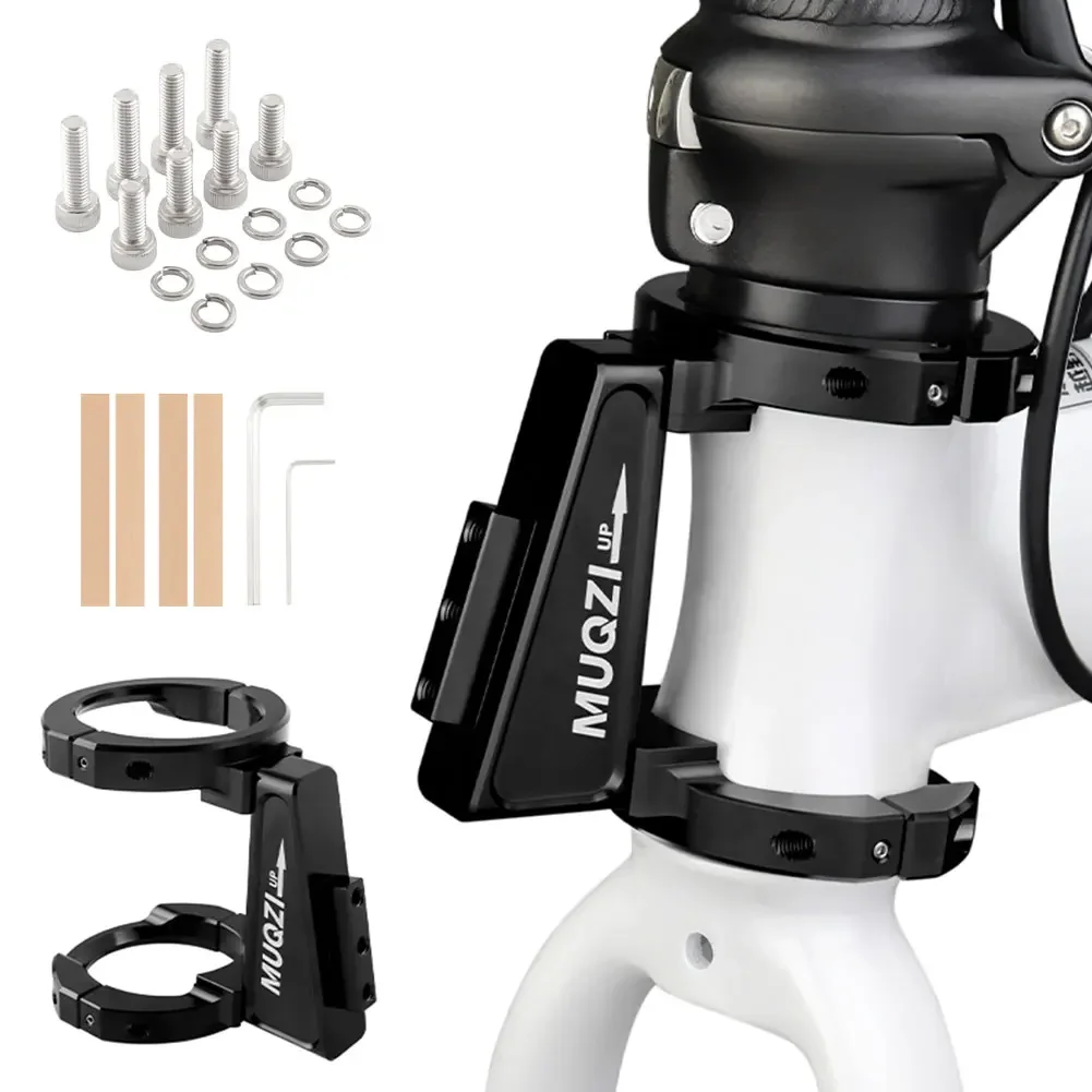 Aluminum Alloy Folding Bicycle Front Bag Carrier Mount Adapter Adjustable Clamp Ring Bike Front Shelf Mount Carrier for Brompton