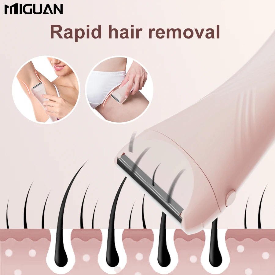 ماكينة حلاقة كهربائية للنساء، شفرة من الفولاذ المق...