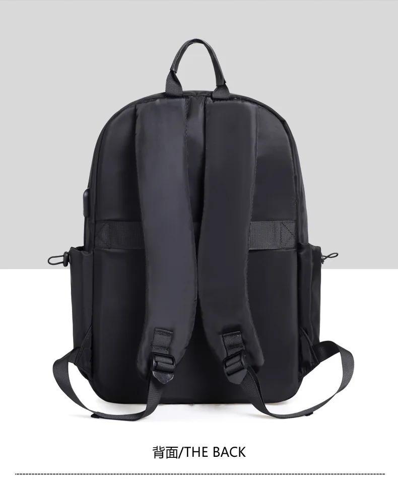حقيبة ظهر للسفر خفيفة الوزن للرجال، حقيبة ظهر جديدة من قماش أكسفورد ذات سعة كبيرة لعام 2025، حقيبة مدرسية سوداء لطلاب الجامعات