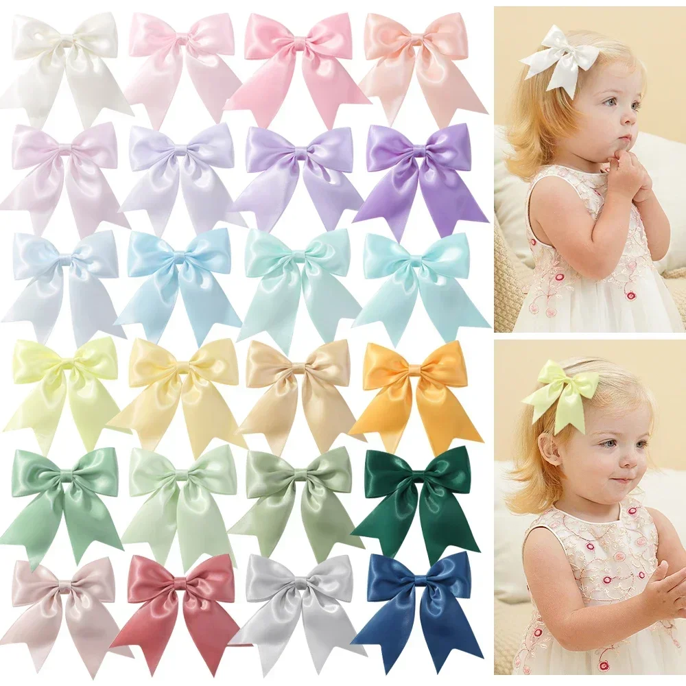 

2Pcs/lot Baby Bows Hair Clip for Kids Girls Solid Color Hairpins Barrettes Handmade Headwear Toddler Girls Hair Accessories