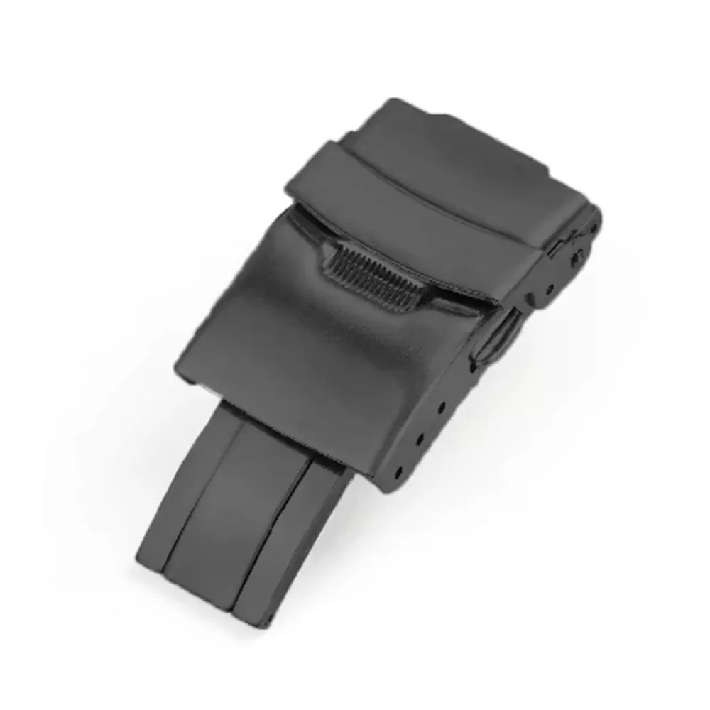 Silver Folding Safety Milled Clasp - Stainless Steel Deployant Watch Buckle Replacement