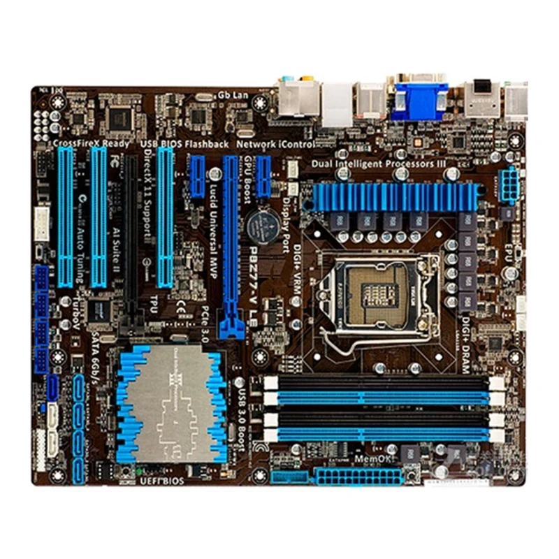 

Оригинальная материнская плата Intel Z77, б/у, LGA1155 LGA 1155 DDR3 32 Гб USB2.0 USB3.0 SATA3, десктопная материнская плата