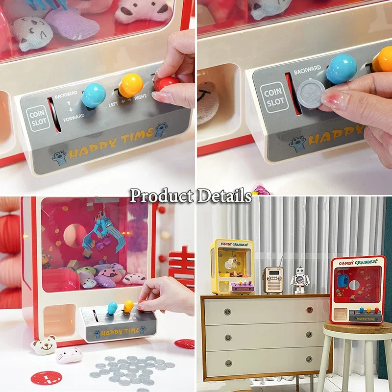 Kids Claw Machine Toys Arcade Games Wire Drawing Grasping Crane Doll Capsule Machine Candy Grabber Prize Dispenser Vending Toys 4