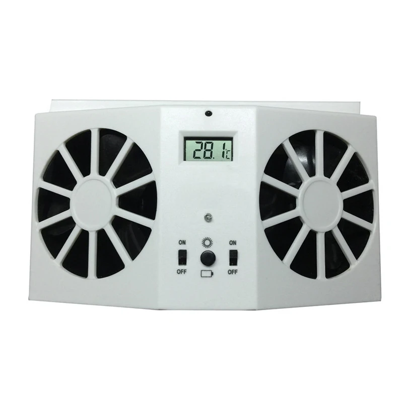 

Solar Powered Auto Car Cooling System Exhaust Fan Air Vent Radiator 12V White