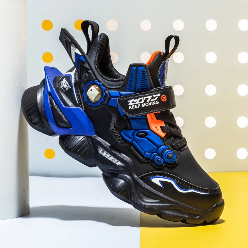 Kids Running Shoes Cartoon Boys' Shoes Breathable Kids' Basketball Shoes Sports Shoes Thick Sole Non-slip Children's Sneakers