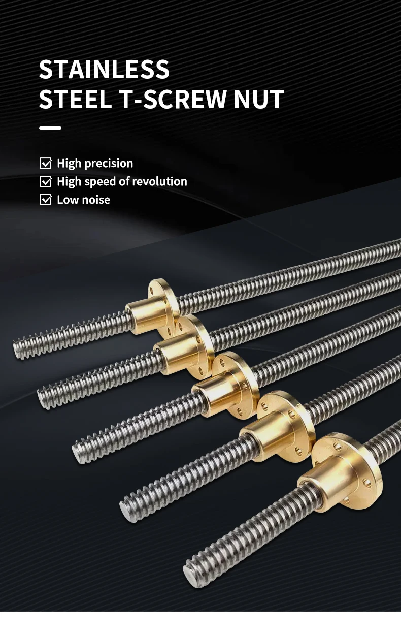 T12 Trapezschraube mit Mutter, Blei 2 mm, 3 mm, 4 mm, 8 mm, Länge der Graviermaschinenteile 100 200 300 400 500 700 800 900 1000 1200 mm – Detail 1