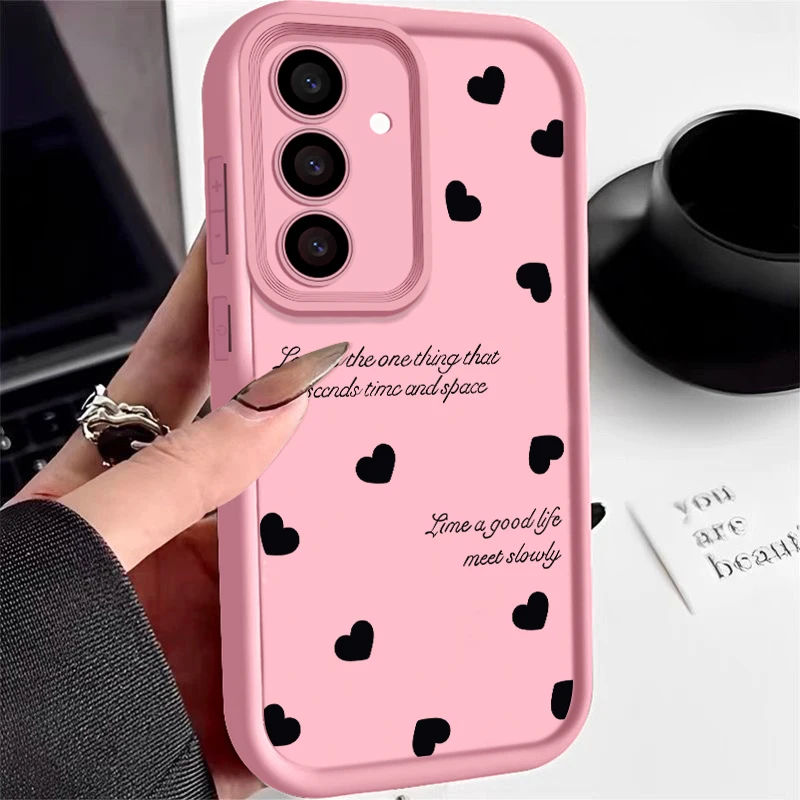 Luxury Black Love Heart Phone Case - Elegant Protective Cover