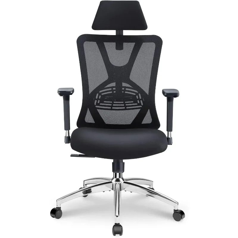 

Ticova Ergonomic Office Chair - High Back Desk Chair with Adjustable Lumbar Support, Headrest & 3D Metal Armrest - 130°Rocking