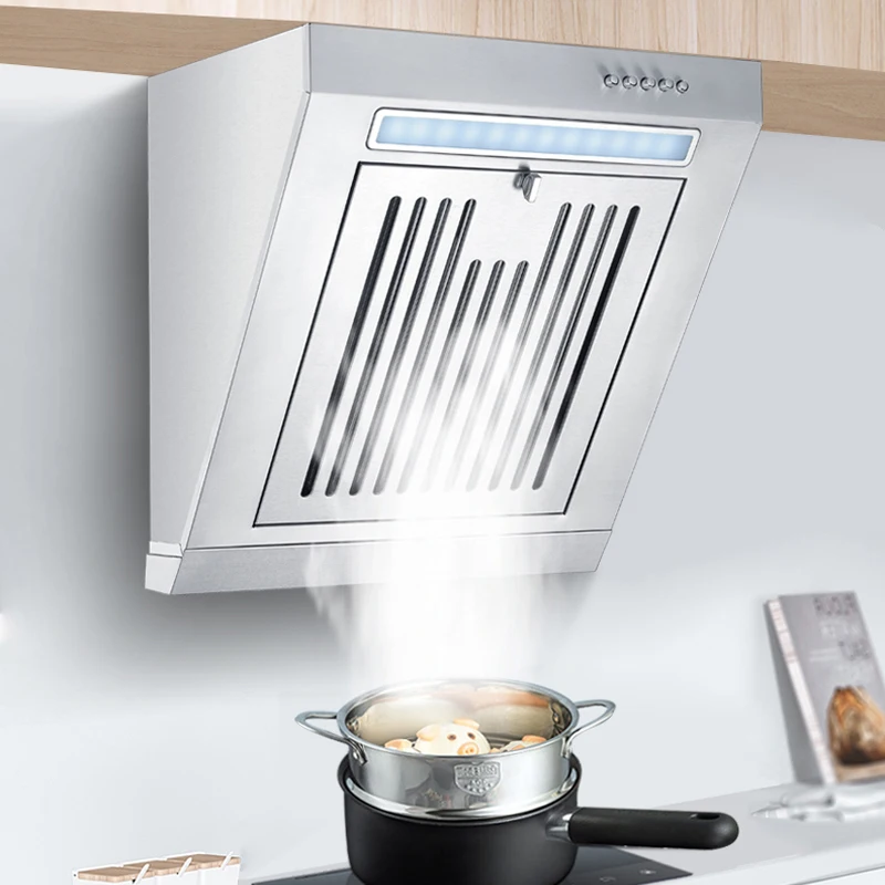 230W Mini Side Suction Range Hood Stainless Steel Panel Hanging Household Ventilator 400mm Kitchen Exhaust Cooker Hoods 220V 5