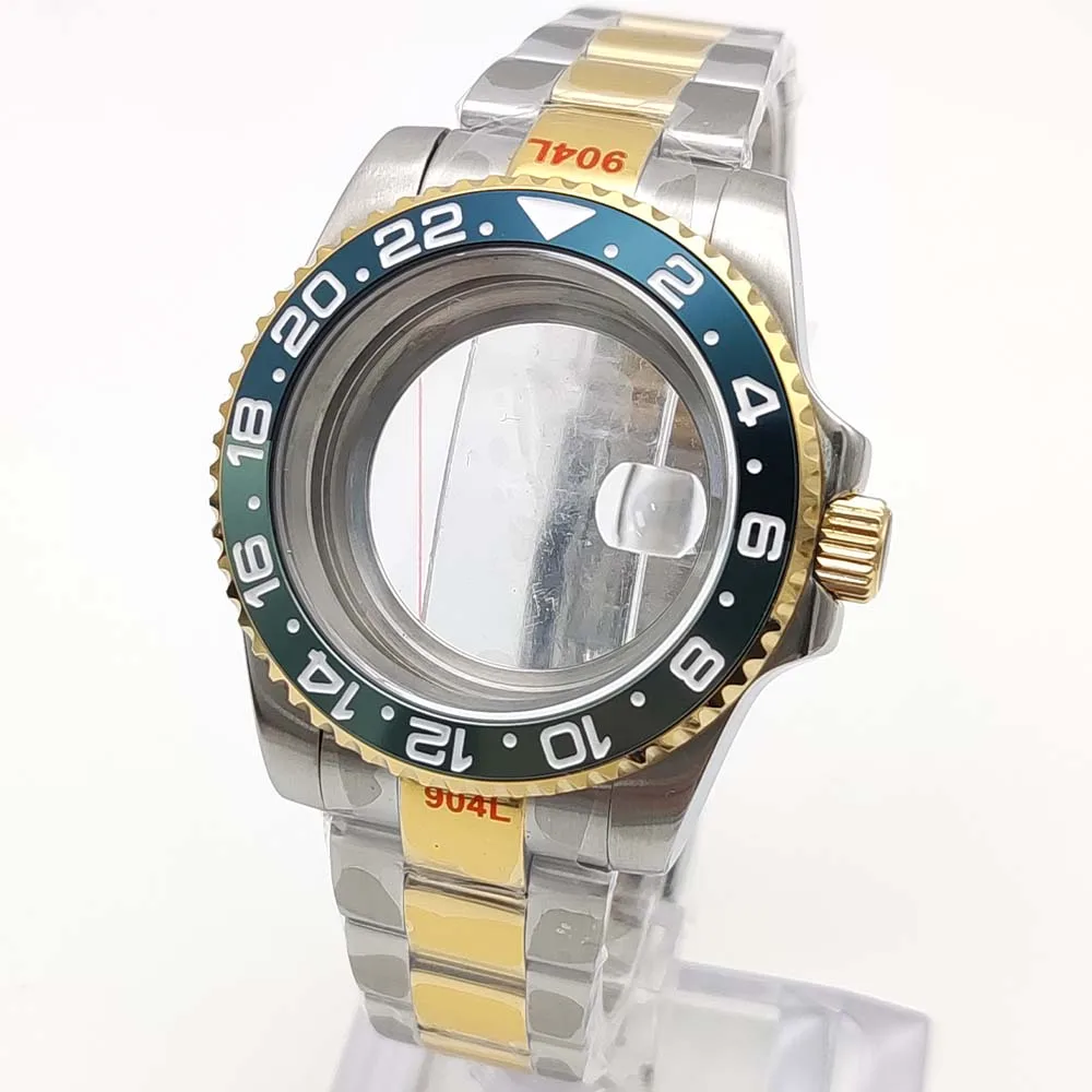 Men's Gold Sandwich Case Automatic Watch with Sapphire Glass, 40mm Water Resistant Design