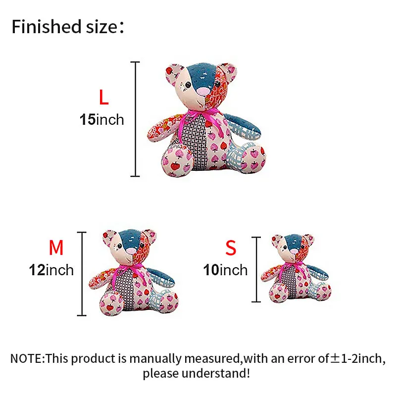 NUBECOM Children Toys DIY Sewing Pattern Acrylic Template Creative Memory Bear Templates Sewing Patchwork Ruler With Instruction