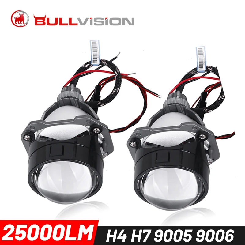 

Bi-LED Projector Lenses 2.5 Inch LED Headlights 25000LM H4 H7 9005 9006 HB3 HB4 6000K Plug And Play 90W Cut-off Line Lenses 12V