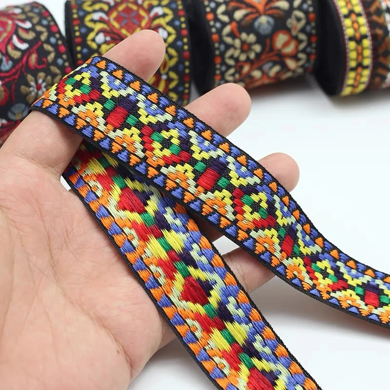 3cm 수석 민족 스타일 가장자리 장식 리본 패브릭 자수 데칼 홈 섬유 DIY 의류 바느질 용품 공예 악세사리